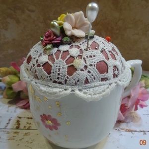 Vintage Teacup Pin Cushion